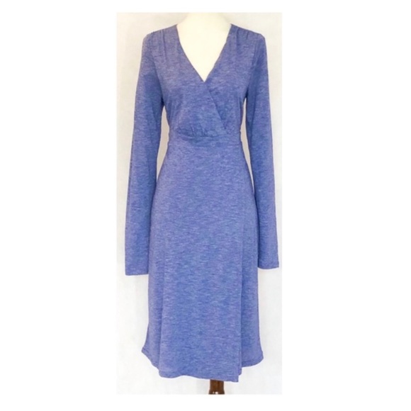 Athleta Wrap It Up Heather Blue Knit Dress - Picture 2 of 8